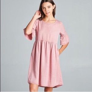 NWOT Pink Distressed Dress